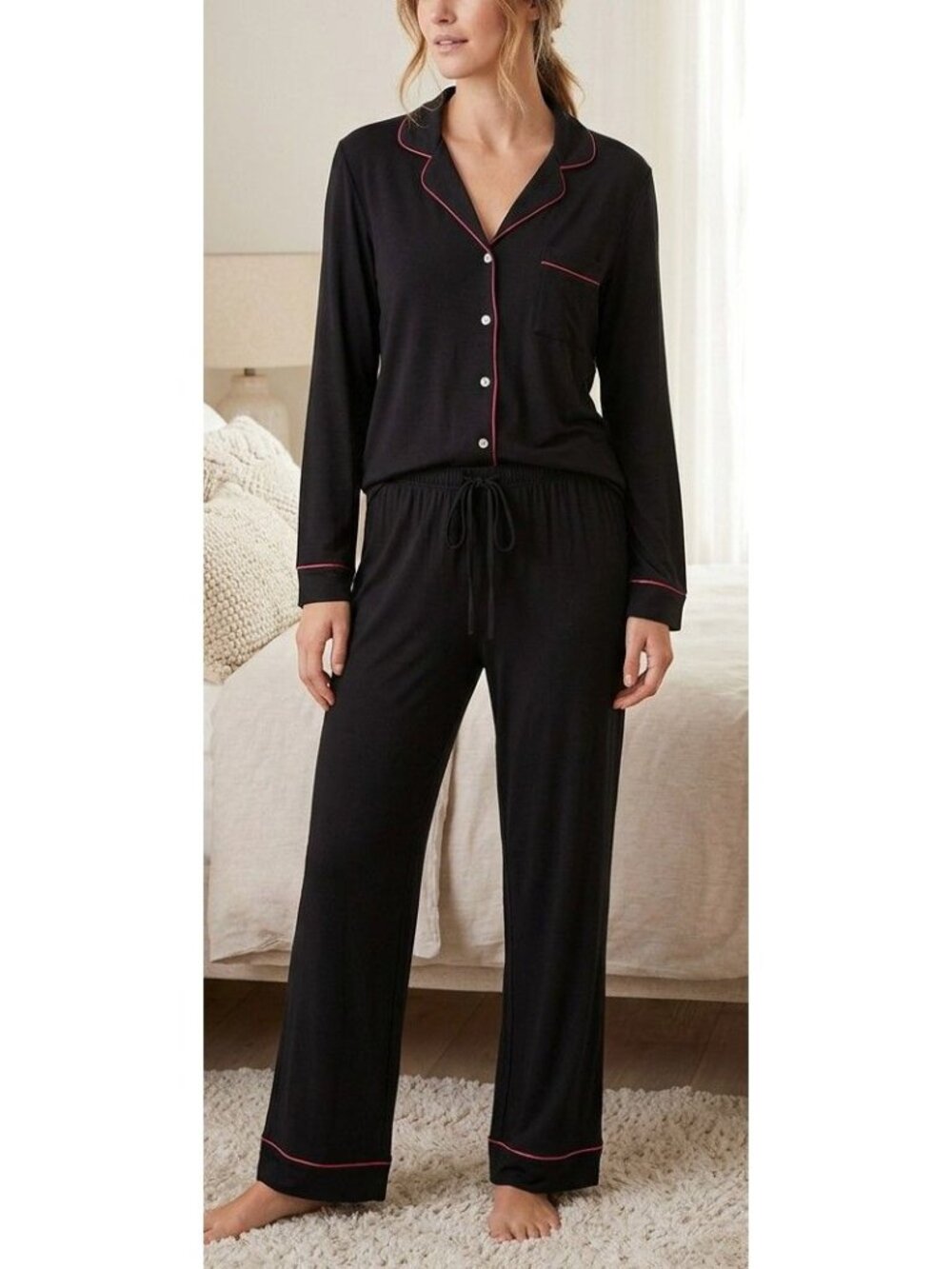 JENNI Notch-Collar Pajama Set SMALL (4446)